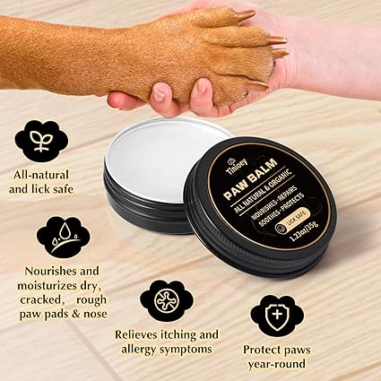 All-Natural Paw Balm for Dogs & Cats | 2 Pack Dog Lick Safe Paw Pad Balm Paw Protector, Moisturizer & Soother for Dry Cracked Paws & Noses | Snout Soother for Dogs