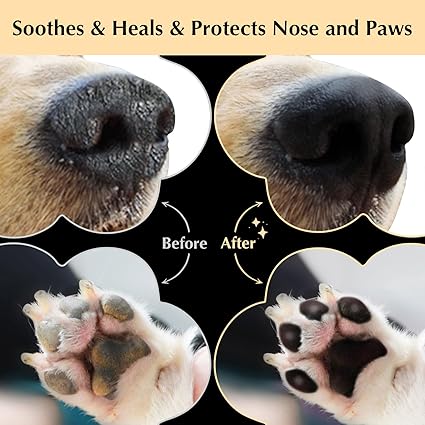 All-Natural Paw Balm for Dogs & Cats | 2 Pack Dog Lick Safe Paw Pad Balm Paw Protector, Moisturizer & Soother for Dry Cracked Paws & Noses | Snout Soother for Dogs