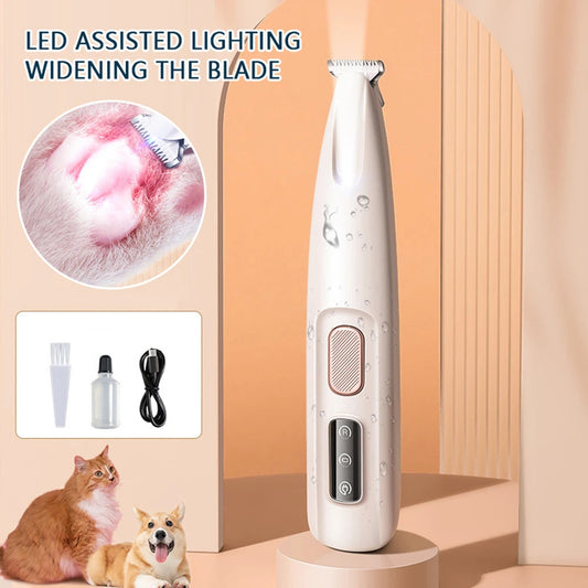 Portable Pet Paw Trimmer with Led Light Rechargeable Cordless Nail Grinder Shaver - DOGS and CATS
